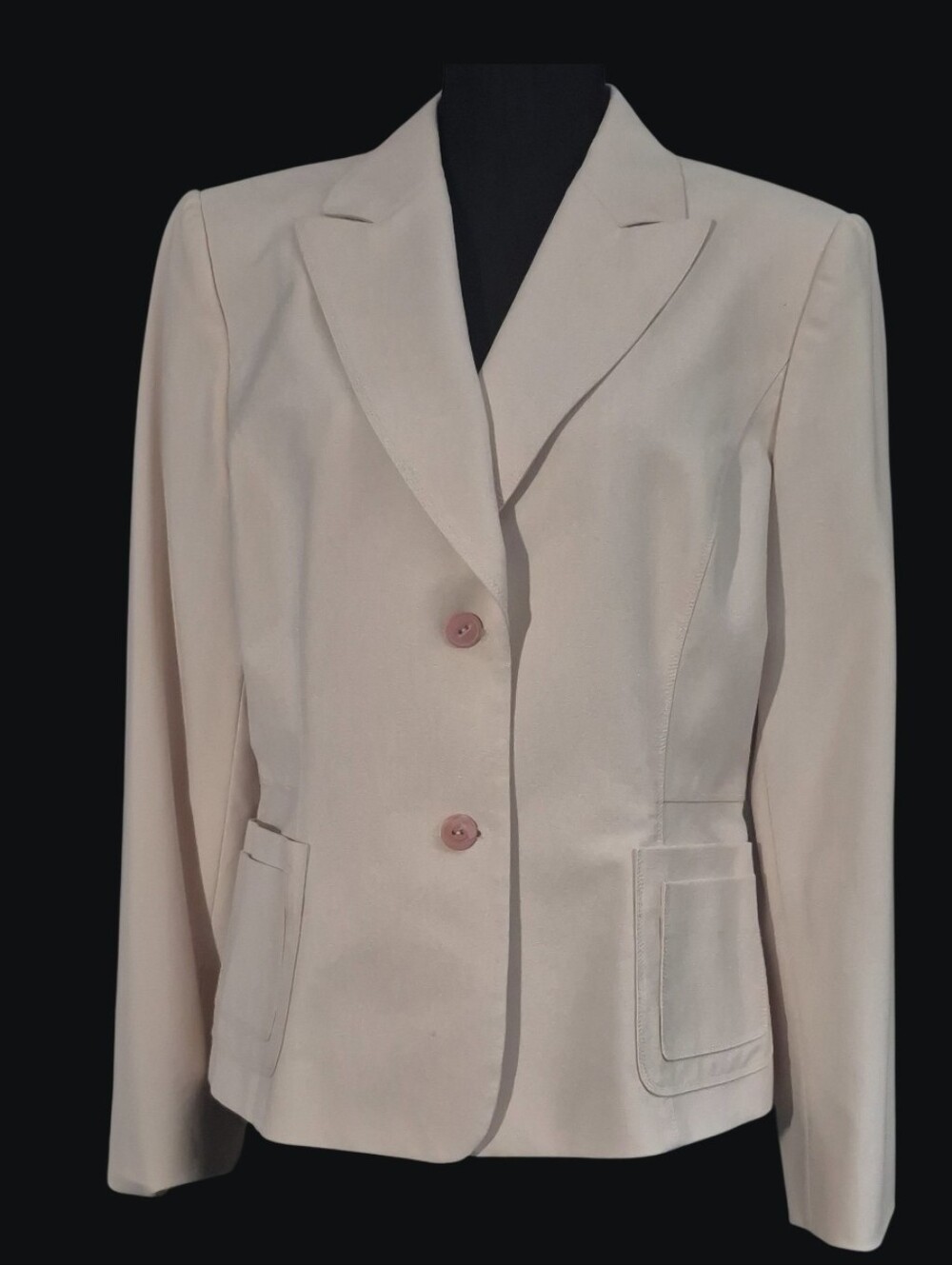 Tahari Arthur S. Levine Blush Pink Notch Lapel Blazer Jacket 2 Button -Size 14P